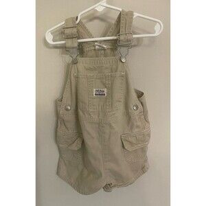 Tan Vintage Vtg Old Navy Toddler Shortalls Overalls, Size XXL, Size 24-30 months